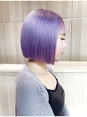 ペールパープル/ダブルカラー/ブリーチカラー/ラベンダーボブ柏