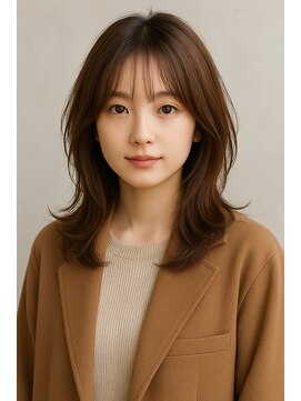 透明感レイヤーミディ×くびれシルエット