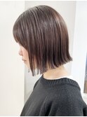 【松戸　松田】切りっぱなし外はねボブ　艶感ブラウン　
