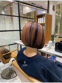ブリーチハイライト髪質改善ダブルカラーレイヤーカット/新宿駅