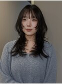 チョコレートカラー顔周りレイヤー20代～50代【西新大濠荒戸】