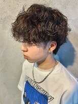 ニアウ 高崎店(Niau) 波巻きスパイラルパーマメンズマッシュシャドウパーマ高崎眉毛