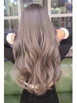 ヘアーズ ベリー 日本橋店(hairs BERRY)&nbsp;★アッシュ透明感 ハイライトカラーミルクティーベージュ巻き髪