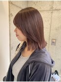 ミディアムレイヤー ピンクブラウン／川崎／ハイトーンカラー
