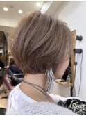 白髪ぼかし脱白髪染め似合わせショートボブ40代50代60代