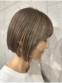 白髪ぼかし ハイライト ボブ ベージュカラー 30代40代50代