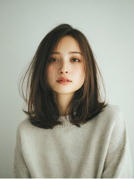 ハート 新子安店(HEART) 着物ヘア/ダークアッシュ/ミディアムレイヤーカット/新子安