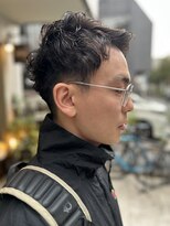 サロン ハナノ(Salon Hanano)&nbsp;メガネに似合う毛流れメンズパーマ×メンズセットスタイリング