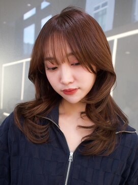 ロック(rock) レイヤー/ブラウンカラー/顔まわりレイヤー