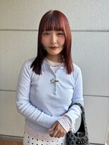 ヘアーアイストゥーレ(HAIR ICI TRE) ブリーチなしオレンジ暖色カラーぷつっとミディアム