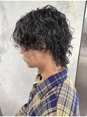 【立川CRES三木】メンズウルフ×波巻きパーマ
