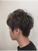 メンズショート×グレージュ