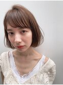 【佐藤健太郎】大人かわいいミルクティーベージュシースルーボブ