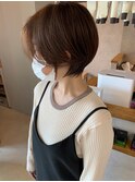 20代30代シースルーマッシュ小顔透け感ナチュラル丸みショート