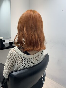 アソビセカンド 原宿(ASOBI 2nd) オレンジベージュ ハイトーン 波ウェーブ