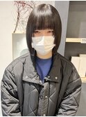 村上/前髪カット顔周りレイヤー切りっぱなしボブ地毛風暗髪