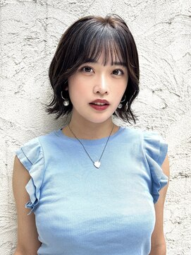 ロンド ストラーダ 心斎橋(Lond strada) 韓国前髪顔周りロング×インナーグレージュ[心斎橋/髪質改善]