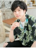 黒髪マッシュくせ毛風サイドグラデーションc5上尾20代30代40代
