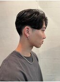 MEN'S HAIRマッシュウルフアッシュブラックカルマパーマ