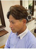 ビジネススタイル　オールバック　1.5mmテーパーフェード