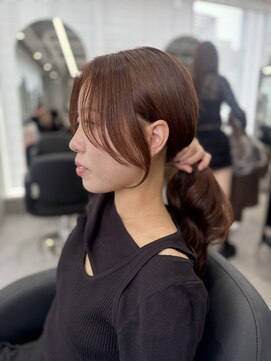 ジエクト カナウ(The Ect canow) ブラウンベージュヨシンモリ顔まわりカットハイレイヤーカット