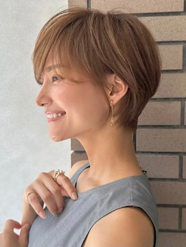 コール ネックス ザ サロン 表参道(COALL nex the salon) 斜めバング グレージュカラー シルキーベージュ マッシュパーマ