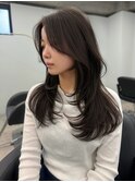 大阪/心斎橋/オリーブグレージュ/レイヤーカット/透明感/韓国
