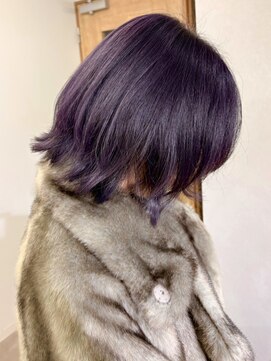 ミュラ(mulah) ブリーチカラーラベンダー＊艶髪透明感カラーミディアムボブ