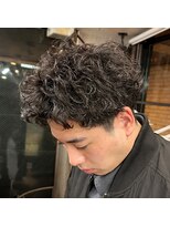 LAFFメンズサロン バレイヤージュ×ハイライト メンズカット/ルーズパーマ/波巻き/心斎橋