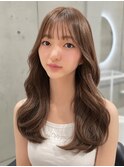 上品韓国◇暗めまろやかモカブラウン顔周りレイヤー