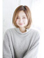 ヘアメイク ナル(hair make nalu)&nbsp;かきあげ前髪のハイトーンボブ