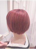 10代20代人気☆ピンクカラー&すっきりミニボブヘア