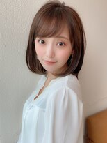 20代30代40代大人かわいいボブ フェザーバング カーキグレージュ