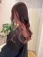 シュガー ヘアアンドネイル 仙台(SUGAR) インナーカラーピンクケアブリーチ韓国ピアスカラーベビーピンク
