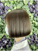 【ハイライト】【ショートボブ】オリーブベージュ × ボブ