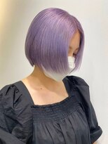 ダブルカラーラベンダーベージュカラーケアブリーチハイトーン