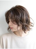 前髪マチルダボブピンクベージュインナーグレージュウルフ所沢