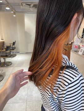 キャンバス バイ ネオリーブ 横浜西口(Canvas by neo.) インナーカラー　オレンジ　【miku】