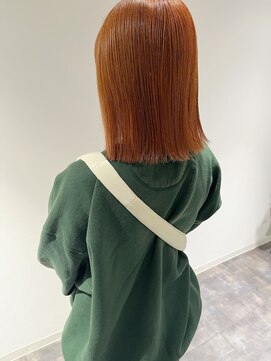 リシェスバイエンヴィー 西宮北口(Riches by ENVY) #ブリーチ1回オレンジブラウン ボブ