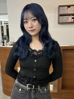 リヴ ウメダ(LIV umeda)&nbsp;ネイビーブルー/ブリーチ/ダブルカラー【梅田】