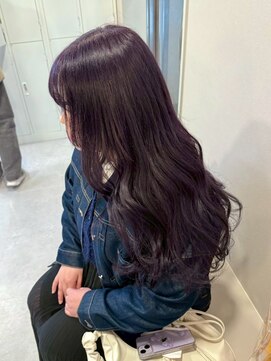 エトレ(etore) 【ブリーチなしダブルカラー】韓国風ロングウェーブ/パープル