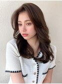 シャギーレイヤーロング韓国ワンホンヘアシースルーぱっつん前髪
