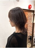 大人ボブレイヤーカットアッシュカラーダブルカラーおしゃれ女子