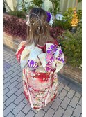 振袖着付けメイクヘアアレンジ切りっぱなしボブ