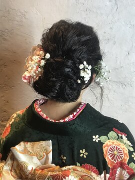 ヌーム 塚本店(NOOM) 着物　アレンジ 卒業 結婚式 セット　編みスタイル