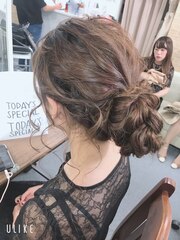 後ろに華やかアップ（三ノ宮ヘアセット専門店 achieve）