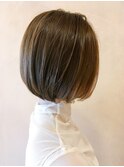 【morio鶴瀬】ナチュラルボブ×アッシュオリーブ