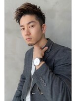 メゾンバイハバナ(maison by HAVANA)&nbsp;メンズビジネスツーブロックアップバング束感ショートマッシュ