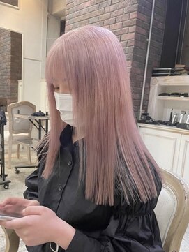 エイチ(H eitf) ピンクベージュ.ダブルカラー.ブリーチカラー