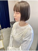 ペールベージュ/外ハネボブ/大人かわいい/セクションカラー[銀座